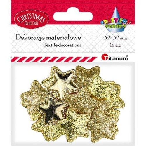 Dekoracje materiałowe gwiazdki 35x32mm