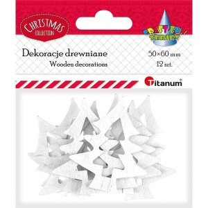 CHOINKI DREWNIANE BIAŁE 6X5CM 2SZT