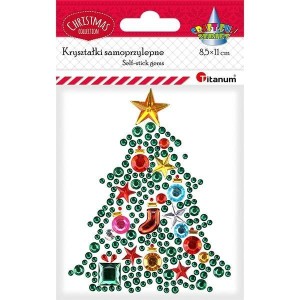 KRYSZTAŁKI SAMOPRZYLEPNE CHOINKA 85X110MM