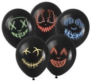 BALONY Z NADRUKIEM - EFEKT MASKI LED 5SZT