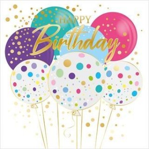 KARNET URODZINY - PASTEL B-DAY BALLOON
