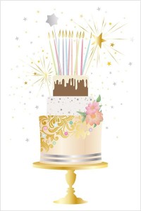 KARNET URODZINY - FANCY CAKE