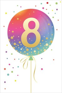 KARNET URODZINY - AGE BALLOON 8