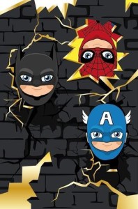 KARNET URODZINY - THREE SUPERHEROES