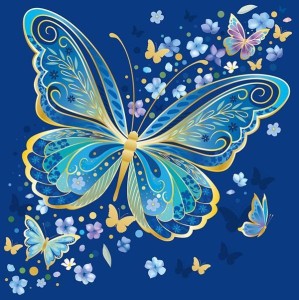 KARNET UNIWERSALNY - BLUE BUTTERFLY