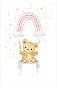KARNET UNIWERSALNY - PINK RAINBOW TEDDY