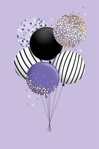 KARNET UNIWERSALNY - LILAC BALLOONS