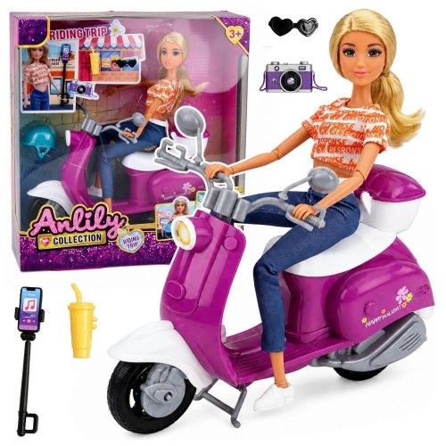 Lalka Anlily - Podróżniczka na skuterze, Leantoys
