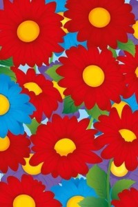 KARNET UNIWERSALNY - RED FLOWERS