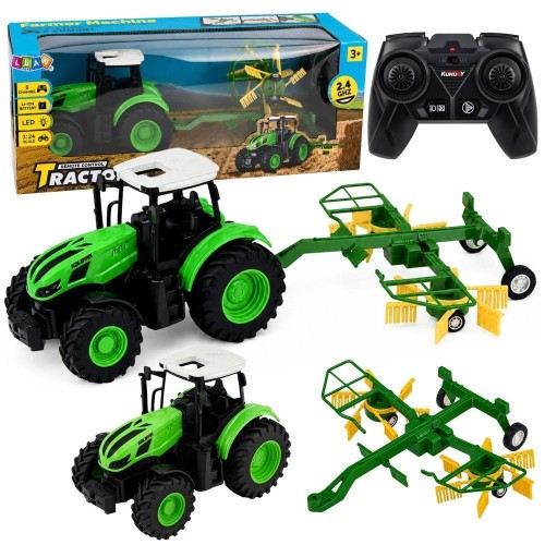 Traktor ze zgrabiarką R/C 1:24, Leantoys