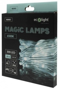 MAGICZNE LAMPKI 300 LED 6500K 30M DC5V