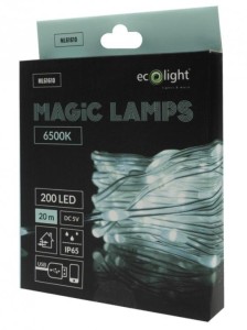MAGICZNE LAMPKI 200 LED 6500K 20M DC5V