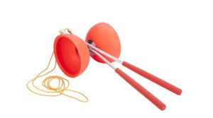 DIABOLO Z METALOWYMI PAŁECZKAMI FLUOROWOCZERWONA