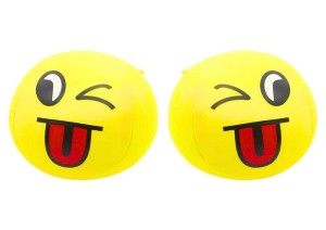MIĘKKA PIŁKA BUŹKA EMOJI ŻÓŁTA 9 CM, LEANTOYS