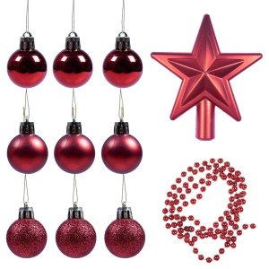 BOMBKI + GWIAZDA + ŁAŃCUCH CZERWONE 11EL
