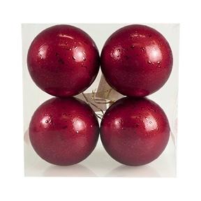Bombki z efektem rosy bordowy 4szt