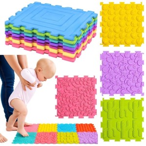 PUZZLE 12 SILIKONOWE SENSORYCZNE PODŁOGOWE 25CM