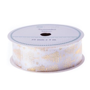 TASIEMKA WHITE CHRISTMAS 25MMX5M CHOINKI