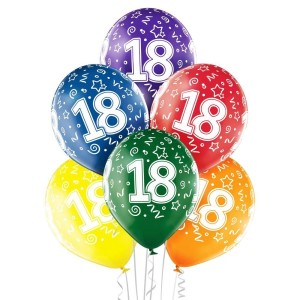 BALONY 18 URODZINY 30CM 6SZT