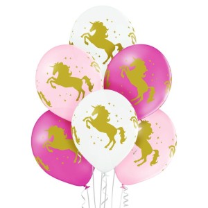 BALONY JEDNOROŻEC 30CM 6SZT