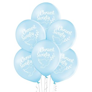 BALONY CHRZEST CHŁOPIEC 30CM 6SZT