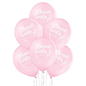 BALONY CHRZEST DZIEWCZYNKA 30CM 6SZT