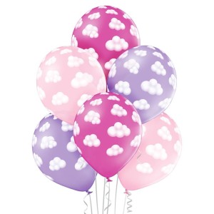 BALONY CHMURKI RÓŻOWE 30CM 6SZT