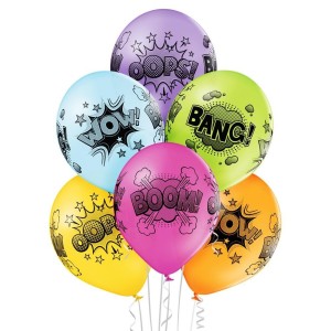 BALONY KOMIKSOWE DYMKI 30CM 6SZT