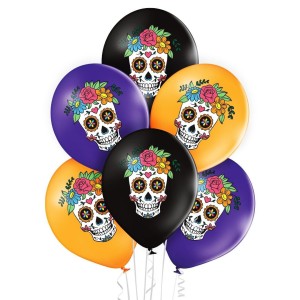 BALONY CZASZKI 30CM 6SZT