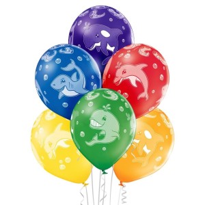 BALONY ZWIERZĘTA MORSKIE 30CM 6SZT