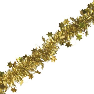 ŁAŃCUCH Z GWIAZDKAMI/ ŚNIEŻYNKAMI ZŁOTY 200CM