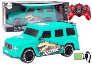 AUTO R/C Z DINOZAUREM 1:10 ZIELONE, LEANTOYS