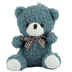 BRELOK MIŚ PLUSZOWY GRANATOWY 8CM, LEANTOYS
