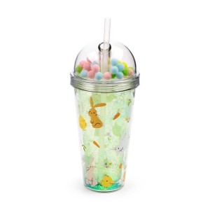 KUBEK ZE SŁOMKĄ WIELKANOCNY 500ML, PUCKATOR