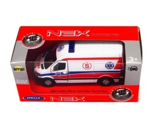 MERCEDES SPRINTER 1:34 POGOTOWIE BIAŁY WELLY