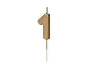 ŚWIECZKA URODZINOWA 1 ZŁOTA 4,5CM