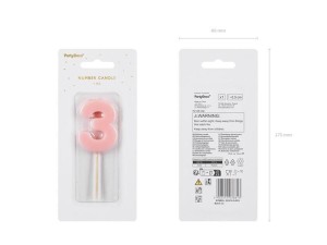 ŚWIECZKA 3 JASNO RÓŻOWA 5.5CM