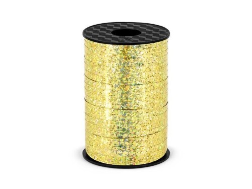Wstążka plastikowa złota 5mmx225m, PartyDeco