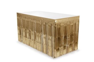 SKIRTING FOLIOWY Z FRĘDZLAMI ZŁOTY 300X80CM