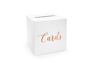 PUDEŁKO NA KOPERTY CARDS RÓŻOWE ZŁOTO 24X24X24CM
