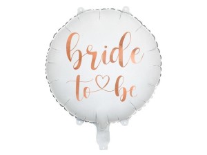 BALON FOLIOWY BRIDE TO BE BIAŁY 45CM