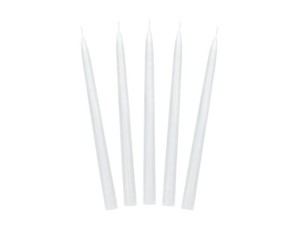 ŚWIECA STOŻKOWA MATOWA BIAŁY 24CM 10SZT