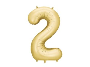 BALON FOLIOWY CYFRA 2 86CM ZŁOTY
