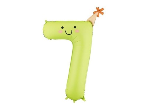 Balon foliowy Cyfra 7 jasny zielony 86cm