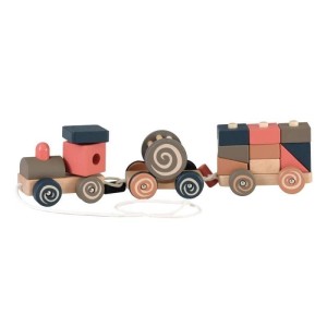 KOLOROWY DREWNIANY POCIĄG UKŁADANKA, EGMONT TOYS