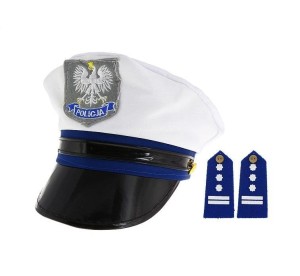 CZAPKA POLICJANTA Z PAGONAMI ROZM.S