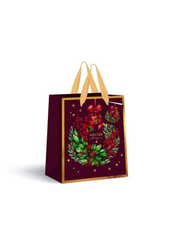 Torebka prezentowa 18x23x10cm Burgundy, INTERDRUK