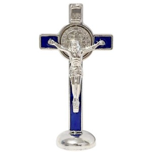 KRZYŻ STOJĄCY NIEBIESKI 8CM