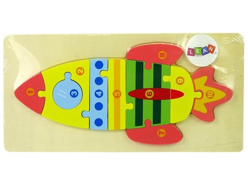 Drewniane puzzle Rakiety liczby, Leantoys