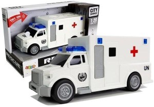 AMBULANS Z NAPĘDEM FRYKCYJNYM 1:20, LEANTOYS